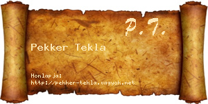 Pekker Tekla névjegykártya